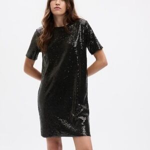 Gap Black Sequin Mini Dress